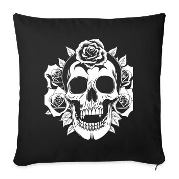 Horreur Crâne Crâne Art Crâne Gothique Heavy Metal - Housse de coussin décorative 45 x 45 cm - noir - Devant