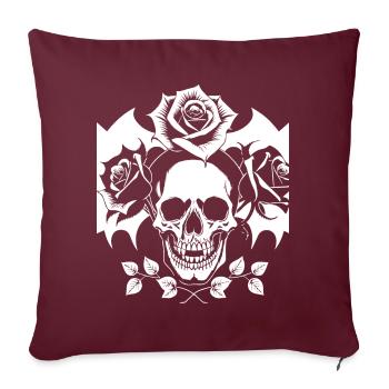 Horror Schädel Schädel Kunst Schädel Gothic Heavy Metal - Sofakissenbezug 45 x 45 cm - Burgunderrot - Vorne