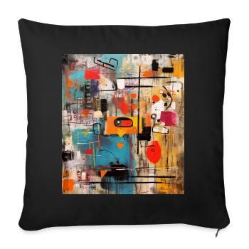 STREET ART IMAGINATION - Sofa pillowcase 17,3'' x 17,3'' (45 x 45 cm) - black - Front