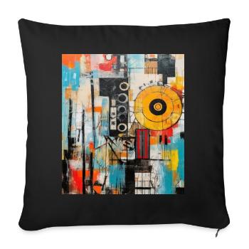 STREET ART IMAGINATION - Sofa pillowcase 17,3'' x 17,3'' (45 x 45 cm) - black - Front