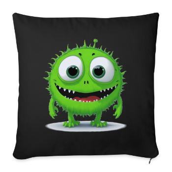 little green monster - Sofa pillowcase 17,3'' x 17,3'' (45 x 45 cm) - black - Front