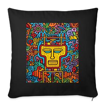 STREET ART SKULL - Sofa pillowcase 17,3'' x 17,3'' (45 x 45 cm) - black - Front
