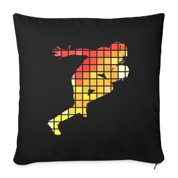 Joueur de football américain Pixel Colorful USA Amérique - Housse de coussin décorative 45 x 45 cm - noir - Devant