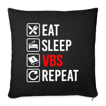 Eat Sleep Vbs Repeat - Sofa pillowcase 17,3'' x 17,3'' (45 x 45 cm) - black - Front