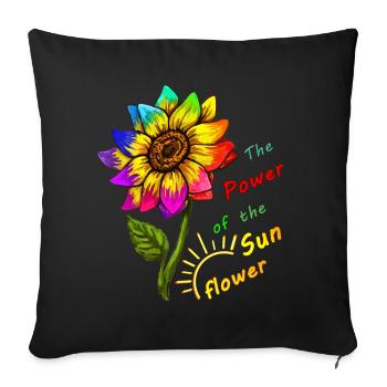 Sunflower - Sofa pillowcase 17,3'' x 17,3'' (45 x 45 cm) - black - Front