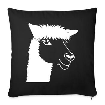 Funny Alpaca Silhouette Cheeky Fun Alpacas - Sofa pillowcase 17,3'' x 17,3'' (45 x 45 cm) - black - Front