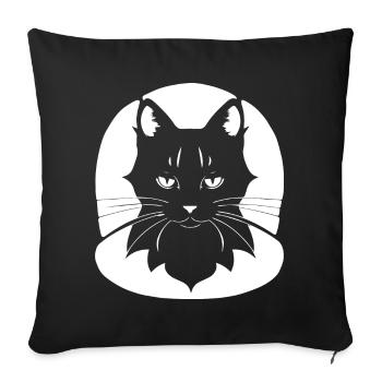 Funny Cat Silhouette Cheeky Fun Cats - Sofa pillowcase 17,3'' x 17,3'' (45 x 45 cm) - black - Front