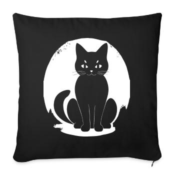 Funny Cat Silhouette Cheeky Fun Cats - Sofa pillowcase 17,3'' x 17,3'' (45 x 45 cm) - black - Front