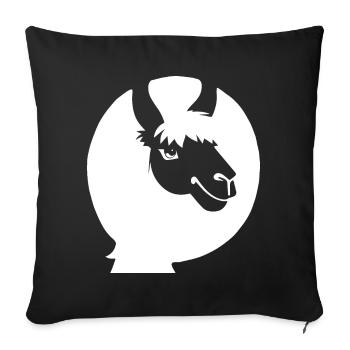 Funny Llama Silhouette Cheeky Fun Llamas - Sofa pillowcase 17,3'' x 17,3'' (45 x 45 cm) - black - Front