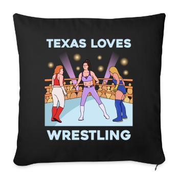 Texas wrestling design for proud Texas fans - Sofa pillowcase 17,3'' x 17,3'' (45 x 45 cm) - black - Front