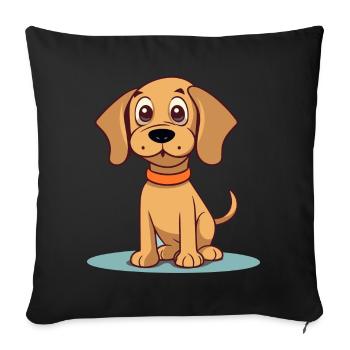 Cute dog design for dog owners - Sofa pillowcase 17,3'' x 17,3'' (45 x 45 cm) - black - Front