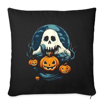 Ghost, Ghost, Moon, Pumpkin, Halloween, Costume - Sofa pillowcase 17,3'' x 17,3'' (45 x 45 cm) - black - Front