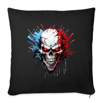 Skull Skull Skeleton Motorcycle Biker Gang - Sofa pillowcase 17,3'' x 17,3'' (45 x 45 cm) - black - Front