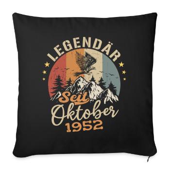 Legendär seit Oktober 1952 - 1952 - Sofakissenbezug 45 x 45 cm - Schwarz - Vorne
