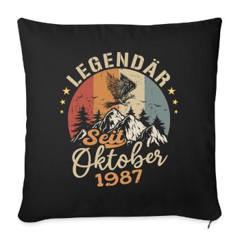 Legendär seit Oktober 1987 - 1987 - Sofakissenbezug 45 x 45 cm - Schwarz - Vorne