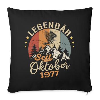 Legendär seit Oktober 1977 - 1977 - Sofakissenbezug 45 x 45 cm - Schwarz - Vorne