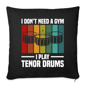 Tenortrommel - Sofakissenbezug 45 x 45 cm - Schwarz - Vorne