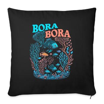 Bora Bora - Récif Corallien - Housse de coussin décorative 45 x 45 cm - noir - Devant