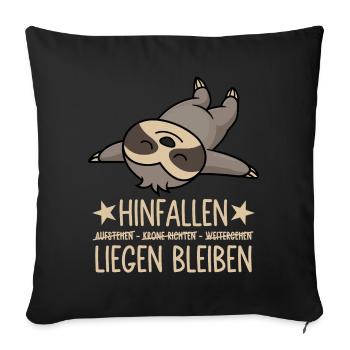 Faultier - Hinfallen liegen bleiben - Sofakissenbezug 45 x 45 cm - Schwarz - Vorne