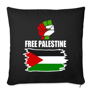 Free palestine - Housse de coussin décorative 45 x 45 cm - noir - Devant