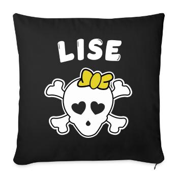Pirate Lise Design pour les filles et les femmes - Housse de coussin décorative 45 x 45 cm - noir - Devant