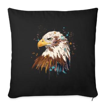 Eagle Watercolor - Sofa pillowcase 17,3'' x 17,3'' (45 x 45 cm) - black - Front