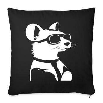 Frettchen mit Sonnenbrille Coole Frettchen - Sofakissenbezug 45 x 45 cm - Schwarz - Vorne