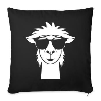 Funny Llama Wearing Sunglasses Cool Llamas - Sofa pillowcase 17,3'' x 17,3'' (45 x 45 cm) - black - Front