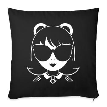 Cute Anime Girl Gothic Manga Fairytale Sunglasses - Sofa pillowcase 17,3'' x 17,3'' (45 x 45 cm) - black - Front