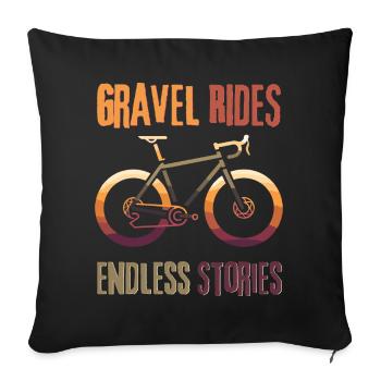 Gravel Bike Rides Endless Stories Tee - Housse de coussin décorative 45 x 45 cm - noir - Devant