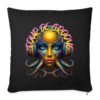 TOUR DE GROOVE - Cool Creature with Headphones! - Sofa pillowcase 17,3'' x 17,3'' (45 x 45 cm) - black - Front