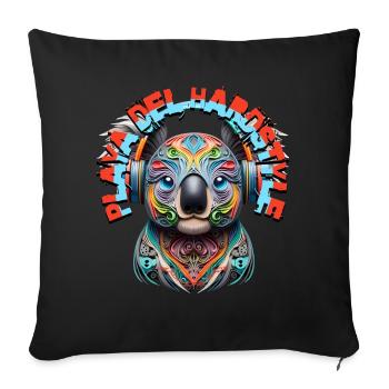 PLAYA DEL HARDSTYLE – Cute Koala Bear & Headphones - Sofa pillowcase 17,3'' x 17,3'' (45 x 45 cm) - black - Front