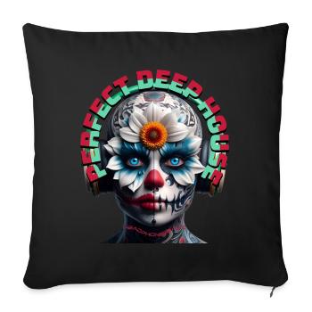 PERFECT DEEP HOUSE - Cool Creature with Headphones - Sofa pillowcase 17,3'' x 17,3'' (45 x 45 cm) - black - Front