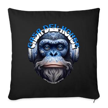 CASA DEL HOUSE - Cool Orangutan with Headphones! - Sofa pillowcase 17,3'' x 17,3'' (45 x 45 cm) - black - Front