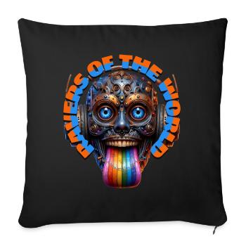 RAVERS OF THE WORLD - Cool Creature & Headphones! - Sofa pillowcase 17,3'' x 17,3'' (45 x 45 cm) - black - Front