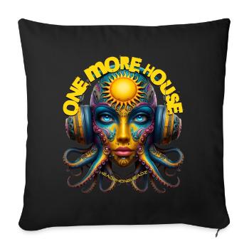 ONE MORE HOUSE - Cool Creature with Headphones! - Sofa pillowcase 17,3'' x 17,3'' (45 x 45 cm) - black - Front