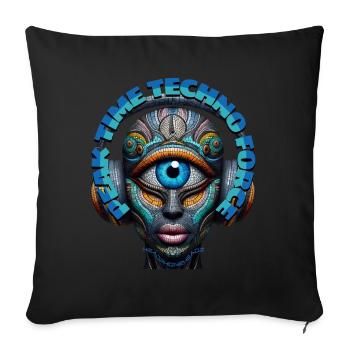 PEAK TIME TECHNO FORCE - Cool Cyclops & Headphones - Sofa pillowcase 17,3'' x 17,3'' (45 x 45 cm) - black - Front