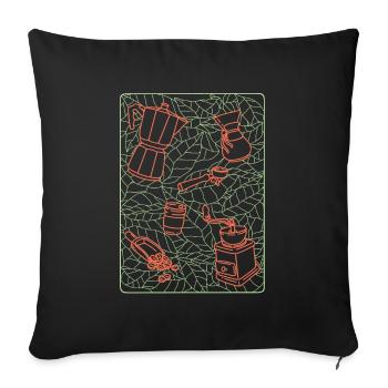 Coffee Time Minimalist - Sofa pillowcase 17,3'' x 17,3'' (45 x 45 cm) - black - Front