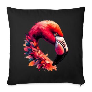 Flamant - Housse de coussin décorative 45 x 45 cm - noir - Devant