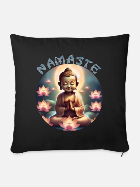 Namaste - Sofakissenbezug 45 x 45 cm - Schwarz