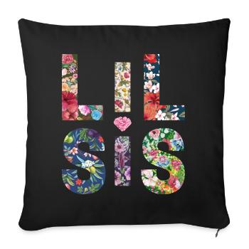 LIL SIS - Sister - Little Sister - Partner Look - Sofa pillowcase 17,3'' x 17,3'' (45 x 45 cm) - black - Front