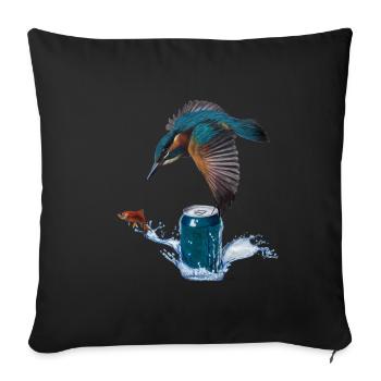Martin-pêcheur - Housse de coussin décorative 45 x 45 cm - noir - Devant