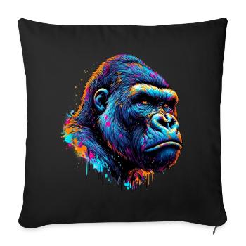 Gorilla - Sofa pillowcase 17,3'' x 17,3'' (45 x 45 cm) - black - Front
