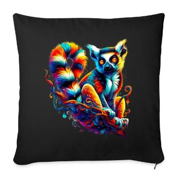 Lémurien - Housse de coussin décorative 45 x 45 cm - noir - Devant