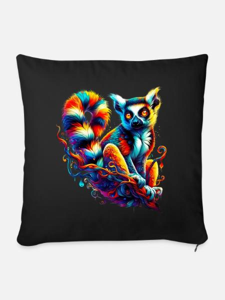 Lemur - Sofakissenbezug 45 x 45 cm - Schwarz