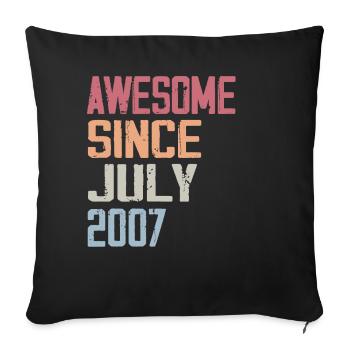 Juli 2007 Geburtstagsgeschenk Juli 2007 - Sofakissenbezug 45 x 45 cm - Schwarz - Vorne