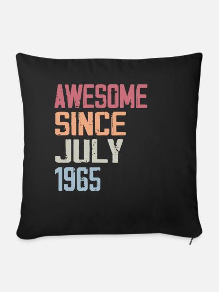 Juli 1965 Geburtstagsgeschenk Juli 1965 - Sofakissenbezug 45 x 45 cm - Schwarz