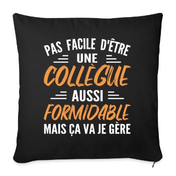 Great colleague | Humor Woman Colleague - Sofa pillowcase 17,3'' x 17,3'' (45 x 45 cm) - black - Front
