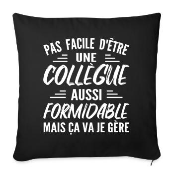 Great colleague | Humor Woman Colleague - Sofa pillowcase 17,3'' x 17,3'' (45 x 45 cm) - black - Front