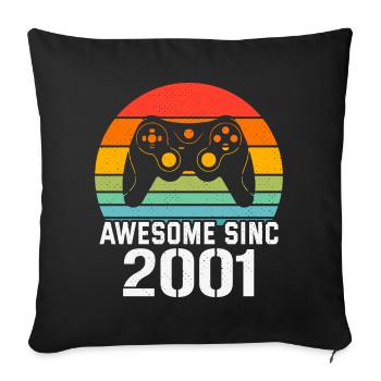 2001 Anniversary Gift For All Gamers 2001 - Sofa pillowcase 17,3'' x 17,3'' (45 x 45 cm) - black - Front